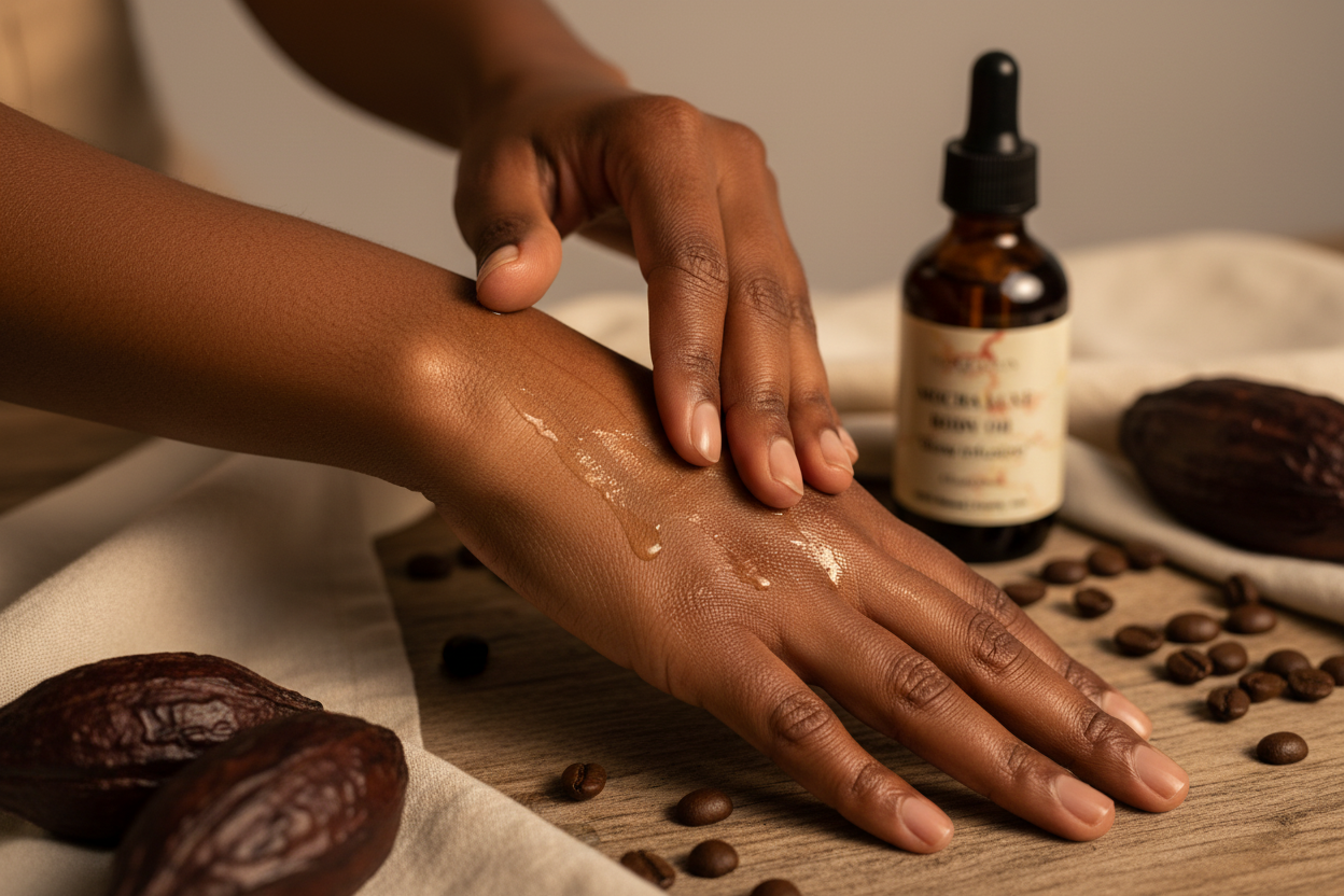 Mocha Luxe Body Oil Glow Infusion Banner