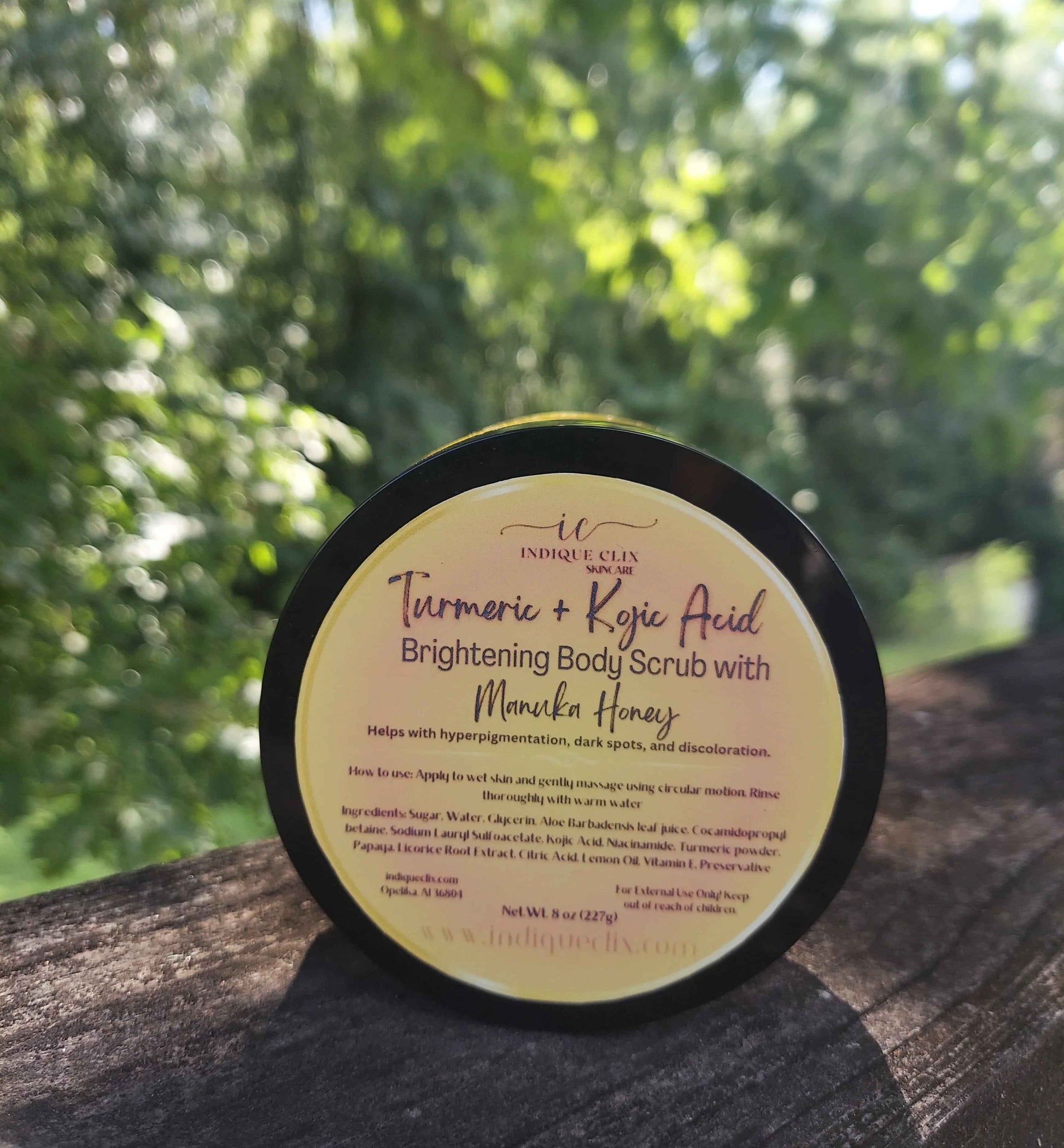 Turmeric & Kojic Brightening Body Scrub with Manuka Honey - IndiqueClix Natural Skincare 