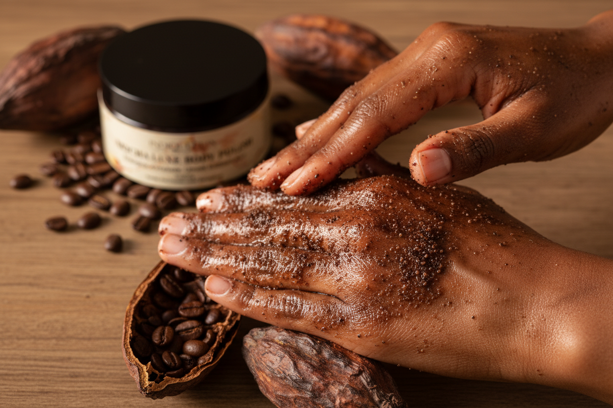 Mocha Luxe Body Polish Application